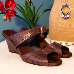 COLE HAAN Nike Air Wedge Slides‎ Sandals Brown 7.5